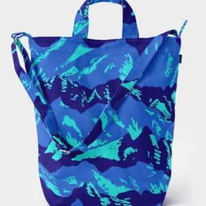BAGGU BLUE & TURQUOISE CANVAS DUCK BAG - TOTE